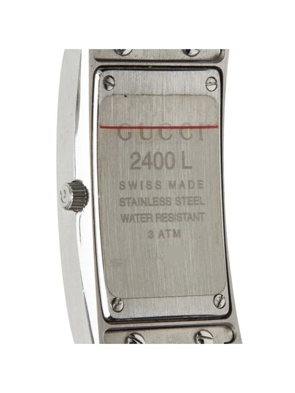Gucci Watch Black Silver Stainless Steel Leather